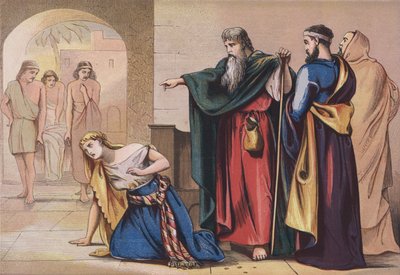Death of Sapphira by English School